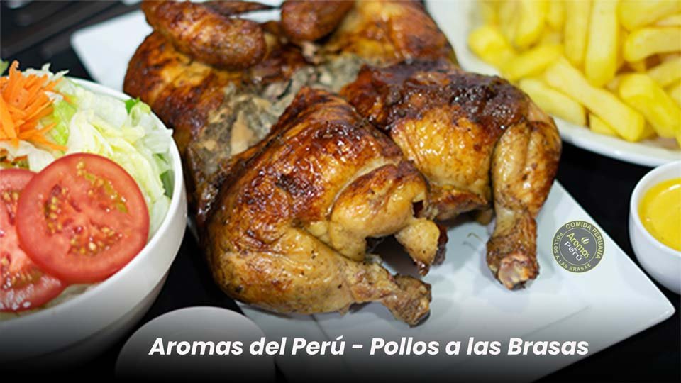 pollo a la brasa peruano Aromas del Perú - comida a domicilio